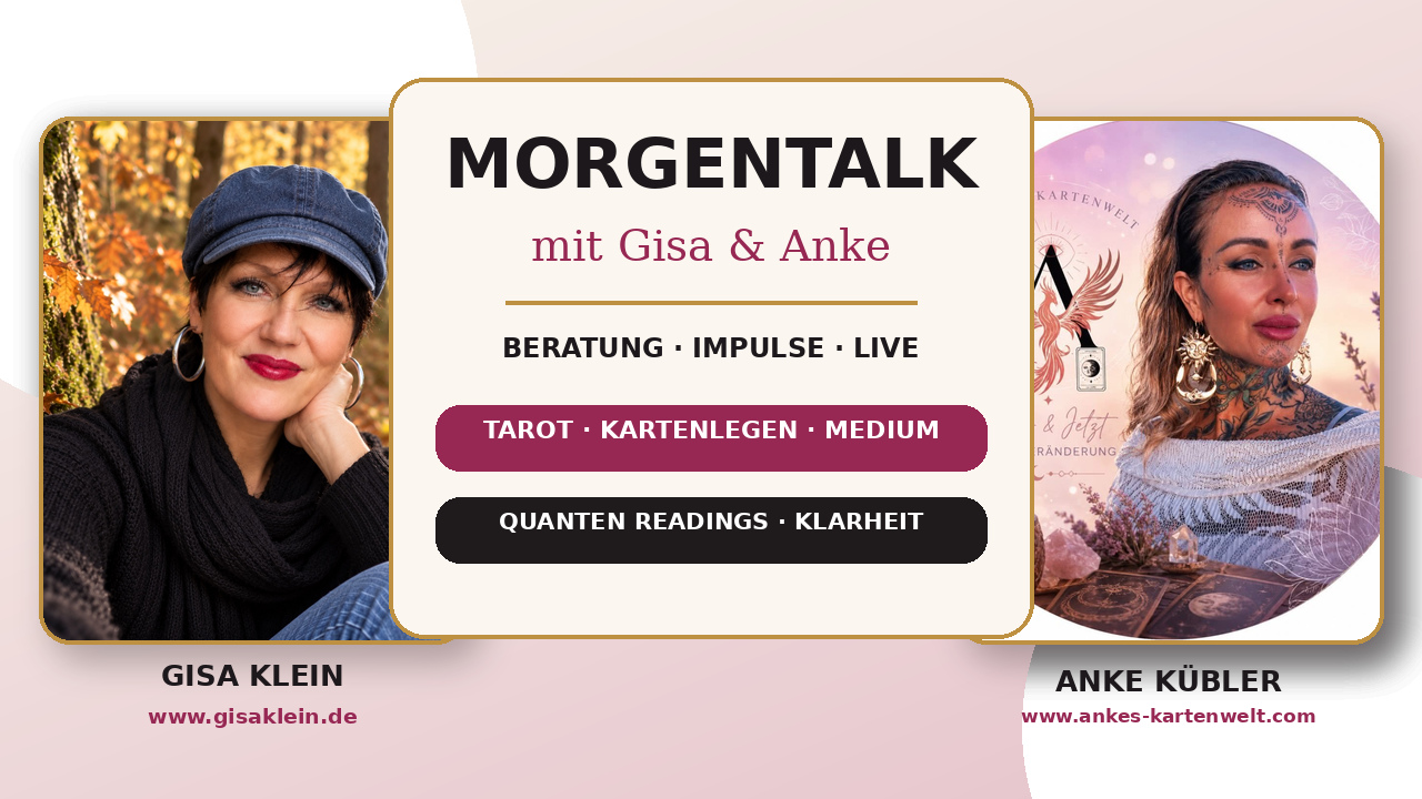 Morgentalk mit Gisa Klein links und Anke Kübler rechts – Beratung, Impulse und Live